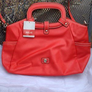 New Relic Palomar Orange Red Satchel Bag